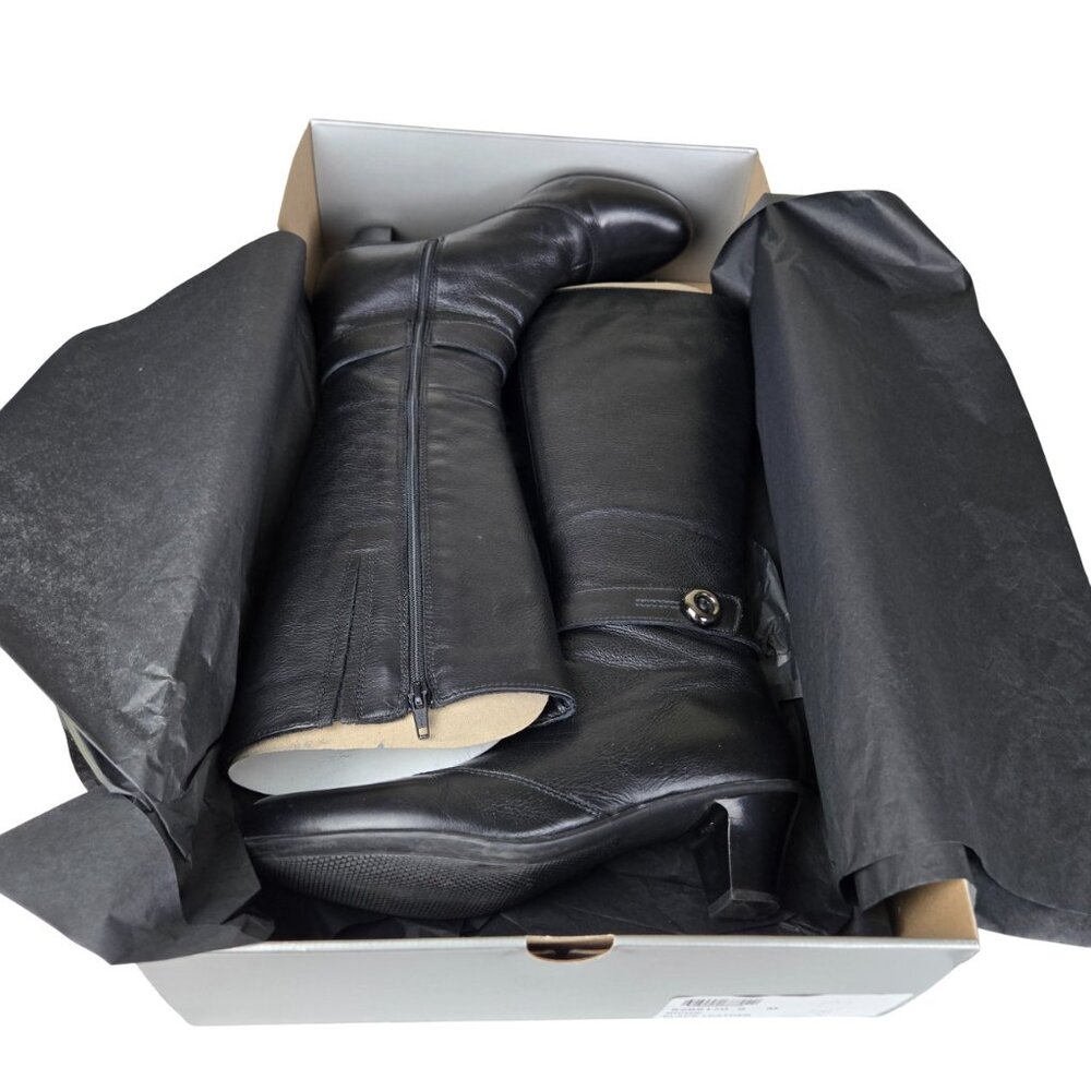 La Canadienne Tall Boots 9 Black Waterproof Leather Full Zip Very Good Condition - Picture 16 of 16
